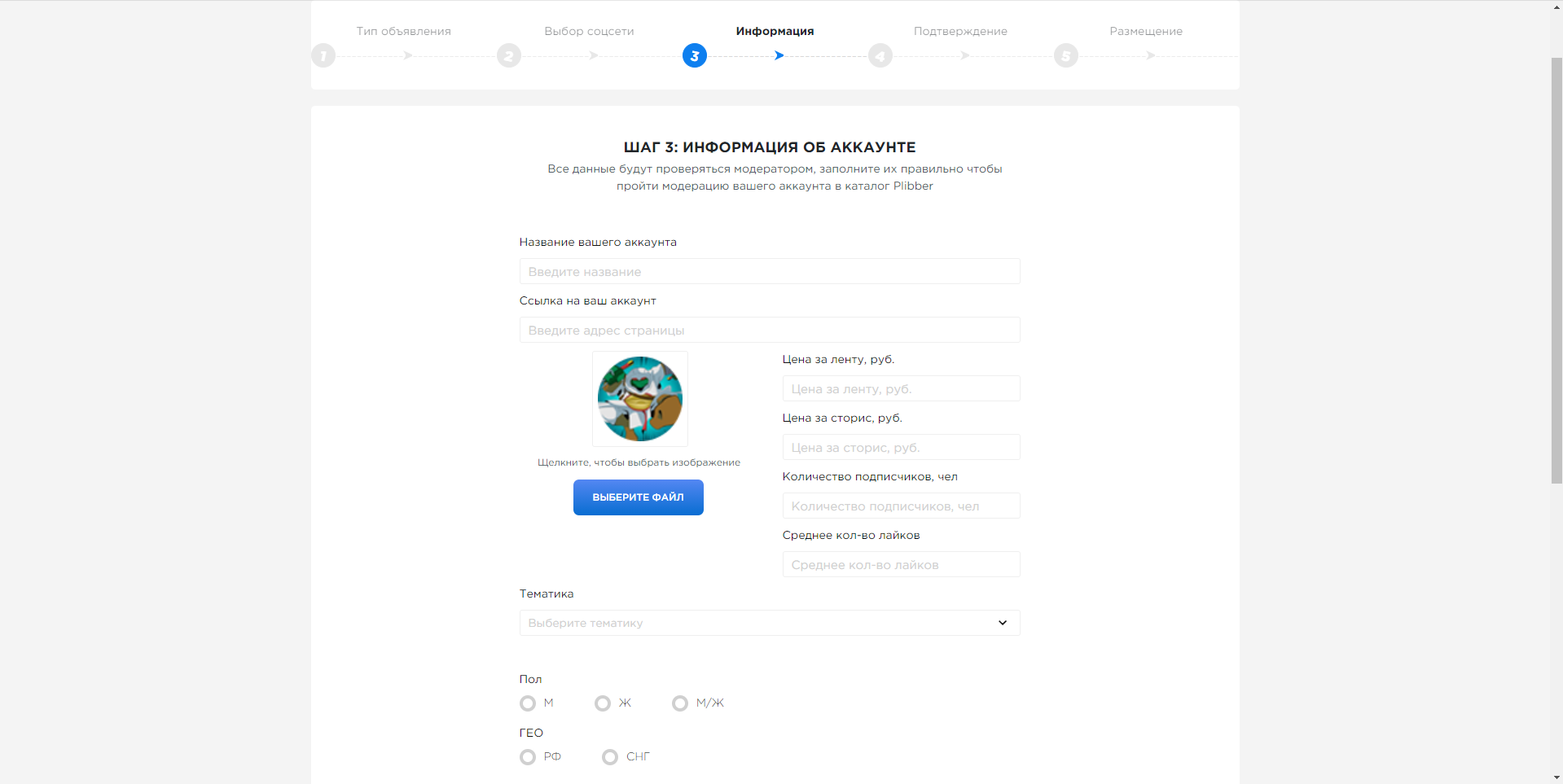 Plibber информация о аккаунте
