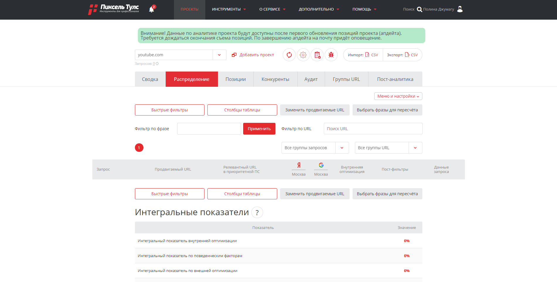 Пиксель Тулс Позиция сайта