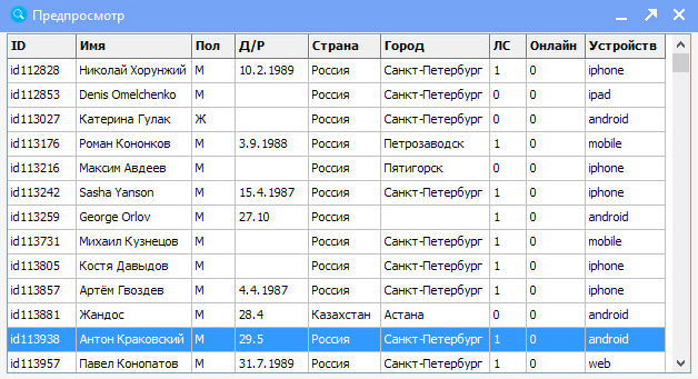 Программа LParser VK