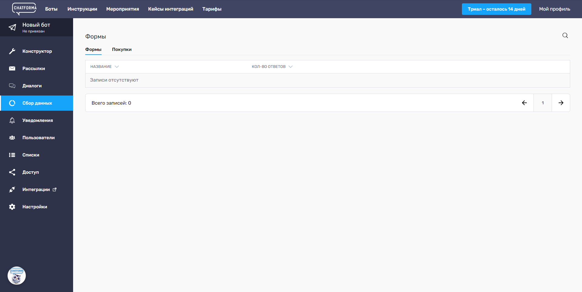 Chatforma сбор данных