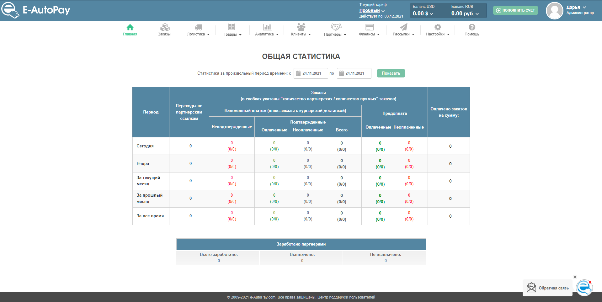 E-AutoPay общая статистика