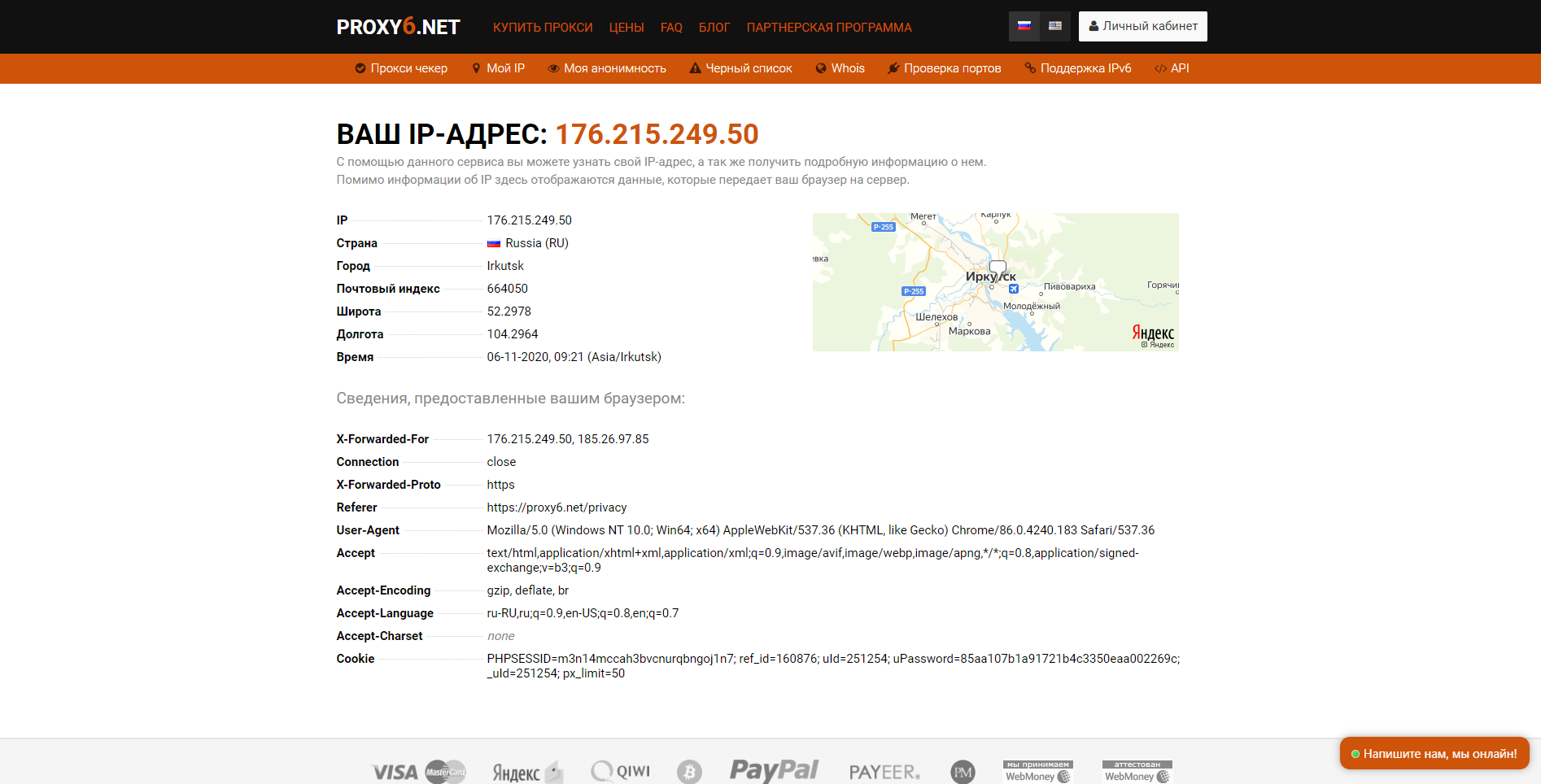 Proxy6.net Проверка IP